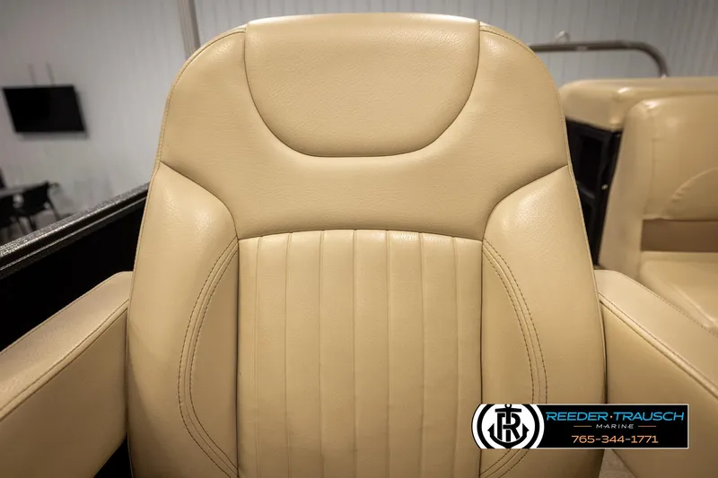 Slide: The Image of Beige leather seat of 2017 Crest 200 L CPT boat, detailed stitching. - 36