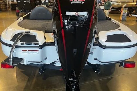Slide: The Image of 2025 Nitro Z17 boat with powerful engine, sleek design, and spacious seating. - 2