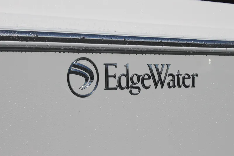 Slide: The Image of EdgeWater 280CC 2022 logo on boat exterior, sleek design. - 46