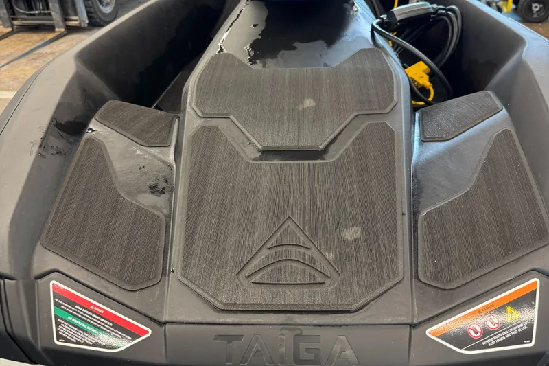 Slide: The Image of 2024 Taiga Orca jet ski with textured footrests and visible brand logo. - 15