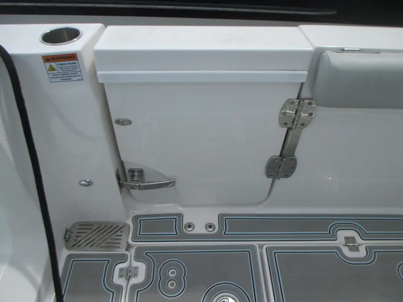 Slide: The Image of 2023 Sea Fox 328 Commander boat interior with sleek design and modern fittings. - 14