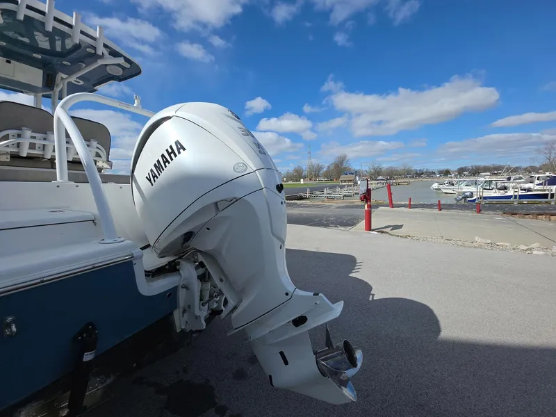 Slide: The Image of 2022 Sea Pro 239 Center Console boat with Yamaha outboard motor at marina. - 5