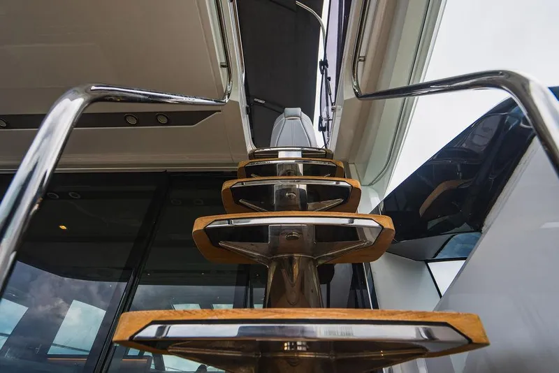 Slide: The Image of Stainless steel and wood staircase on 2022 Princess S66 yacht. - 44