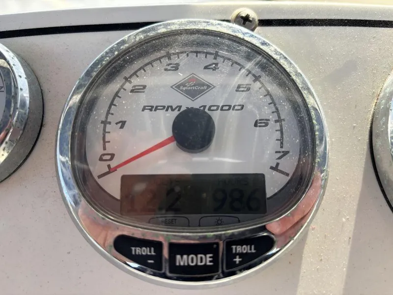 Slide: The Image of Tachometer of 2008 Fountain 33 Sportfish Cruiser showing RPM and digital display. - 23