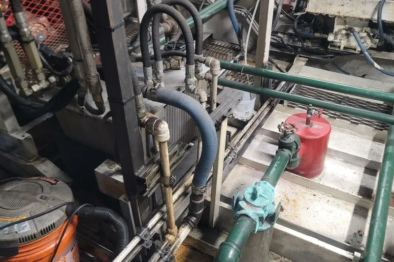 Slide: The Image of Industrial machinery with pipes and valves, Custom Paddle Wheel model, 1984. - 53