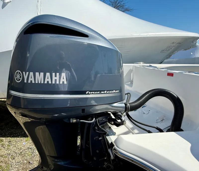 Slide: The Image of Yamaha four-stroke outboard motor on 2018 Tidewater 232 CC Adventure boat. - 23
