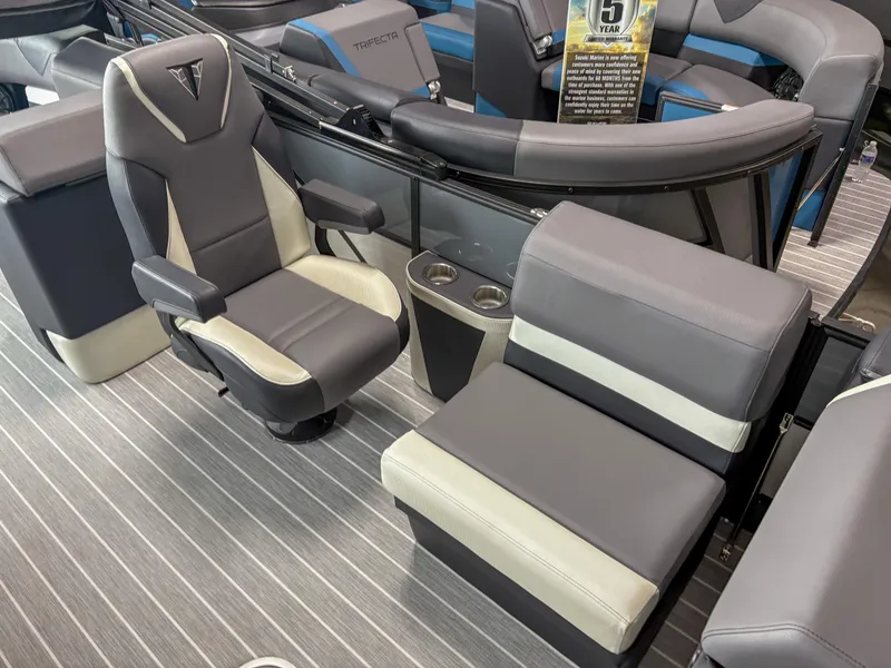 Slide: The Image of 2025 Trifecta 23 RF SS boat interior with luxurious seating and modern design. - 6