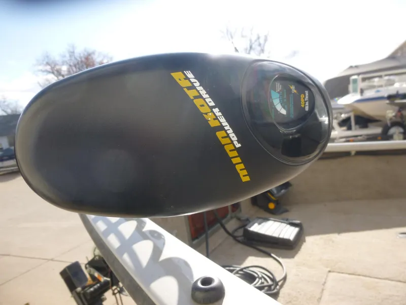 Slide: The Image of Minn Kota Power Drive motor on 2004 Bass Tracker Targa 16 WT boat. - 12