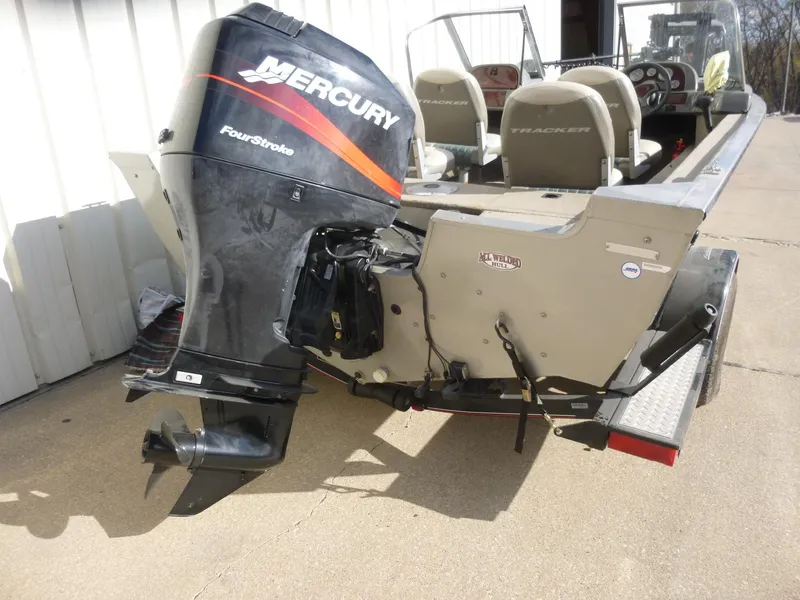 Slide: The Image of 2004 Bass Tracker Targa 16 WT boat with Mercury FourStroke engine on trailer. - 21