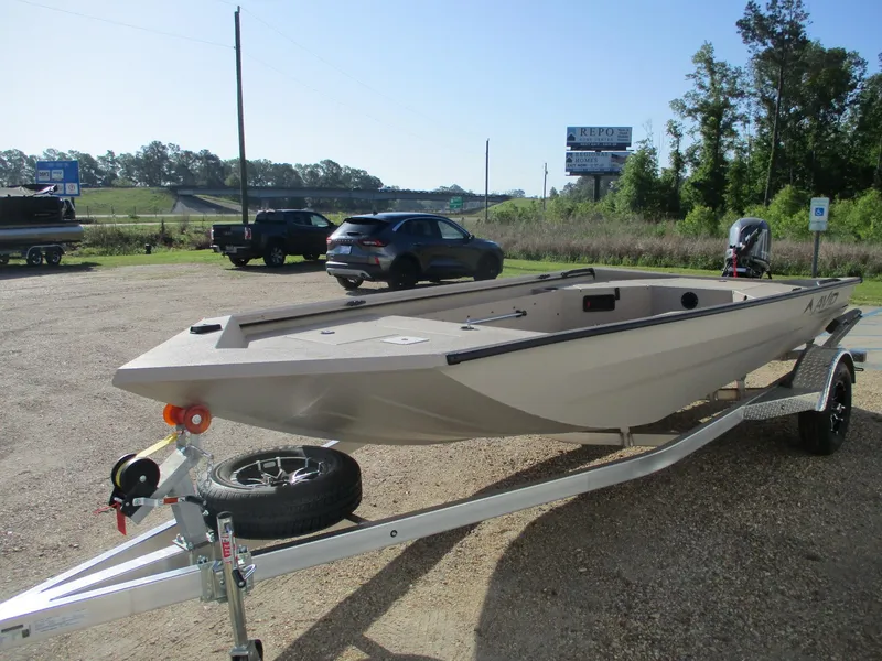 Slide: The Image of 2025 Avid 18 Commander boat on trailer in outdoor setting. - 3