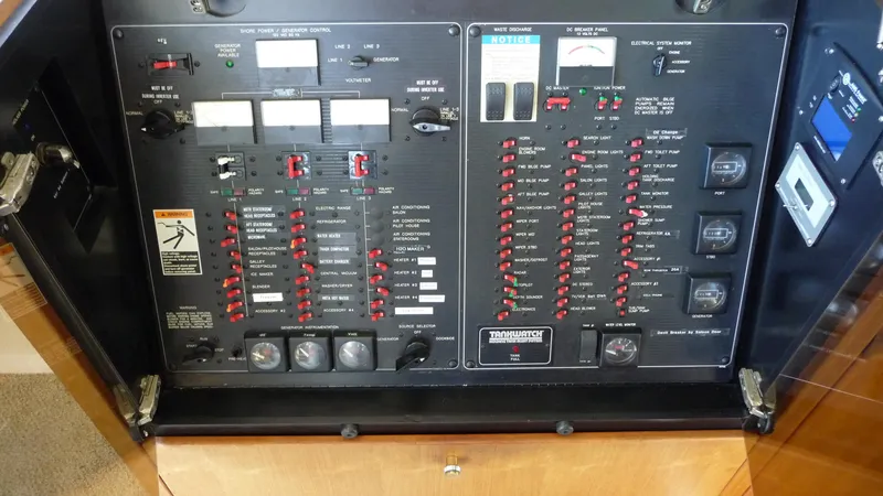 Slide: The Image of Electrical control panel of a 1995 Bayliner 4788 Pilot House Motoryacht. - 26