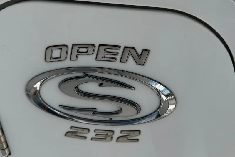 Slide: The Image of 2020 Sportsman Open 232 Center Console logo on boat exterior. - 7