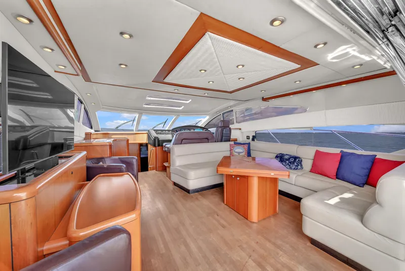 Slide: The Image of Luxurious interior of 2006 Sunseeker Predator 72 yacht with elegant seating and modern design. - 28