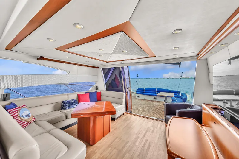 Slide: The Image of Luxurious interior of 2006 Sunseeker Predator 72 yacht with ocean view. - 30