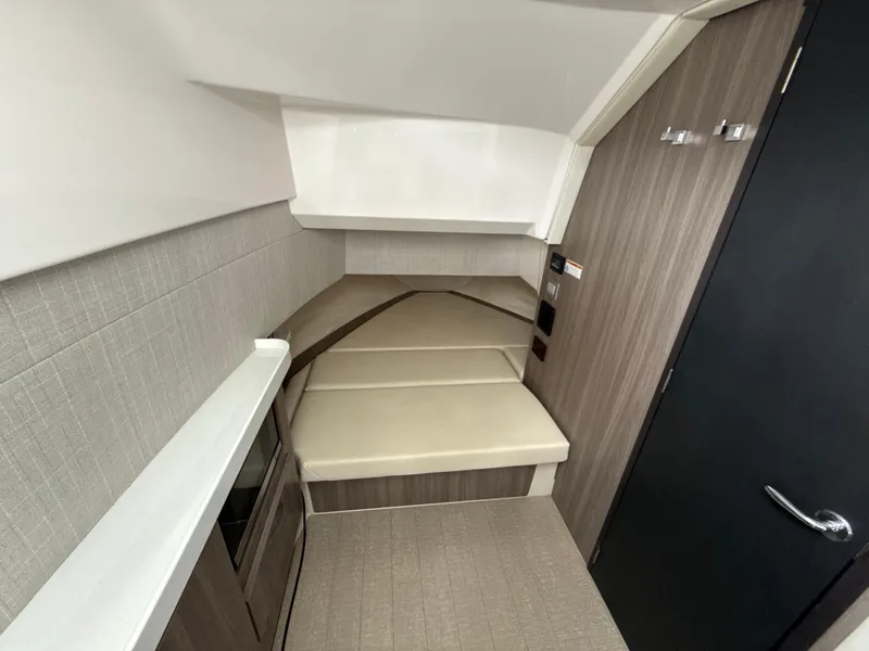 Slide: The Image of Interior cabin of 2021 Regal 38 SAV boat with modern design and seating. - 27