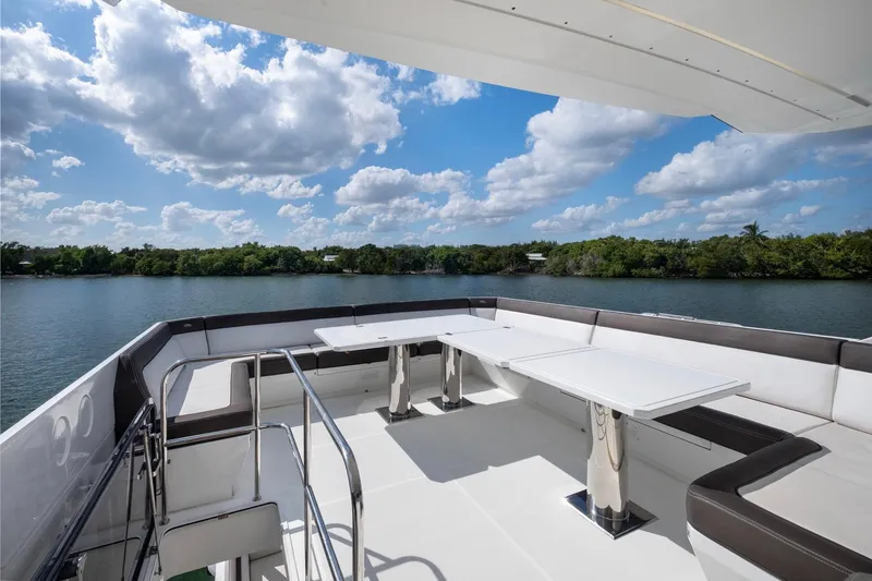 Slide: The Image of Luxury deck of 2020 Galeon 640 Fly yacht with scenic water view. - 16