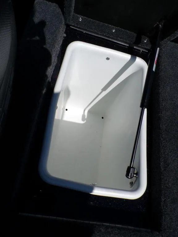 Slide: The Image of 2024 Skeeter ZX150 boat storage compartment with hydraulic lift. - 34