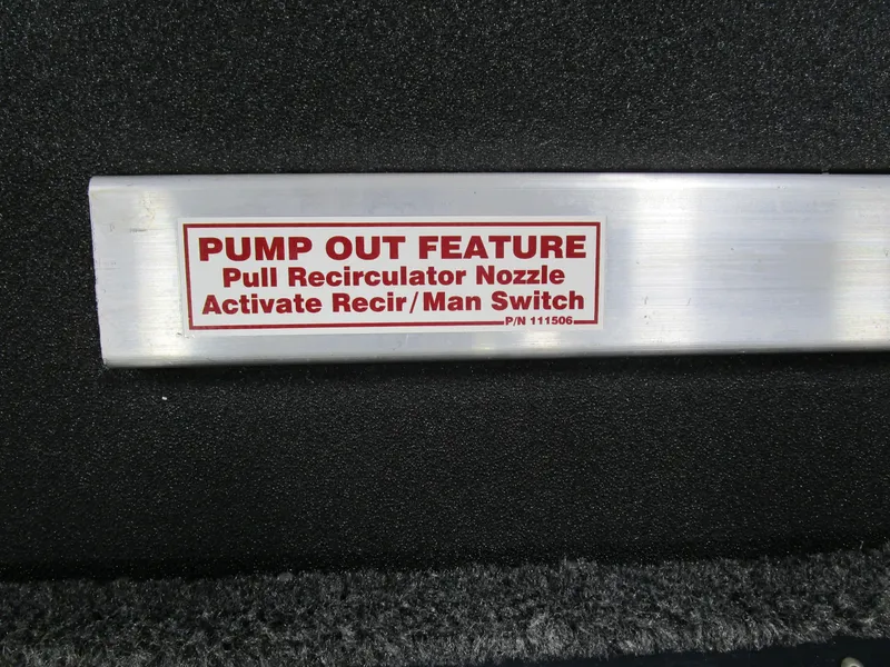 Slide: The Image of Pump out feature label on 2024 Ranger VS 1682 ANGLER SC boat. - 14