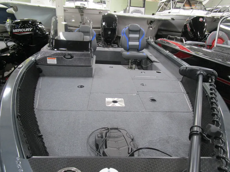 Slide: The Image of 2024 Ranger VS 1682 ANGLER SC fishing boat interior with seating and equipment. - 6