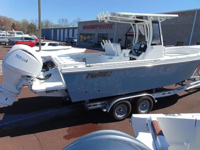 Slide: The Image of 2025 Parker 2600 CC boat with Yamaha engine on trailer at Highway Marine. - 3