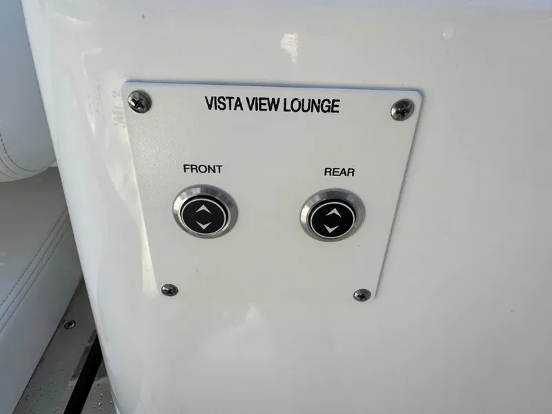 Slide: The Image of Control panel for Vista View Lounge on 2024 Robalo R317 boat. - 11