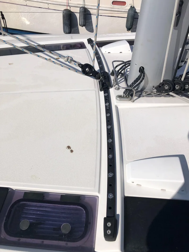 Slide: The Image of 2019 Beneteau Oceanis 51.1 yacht deck with rigging and fittings. - 18