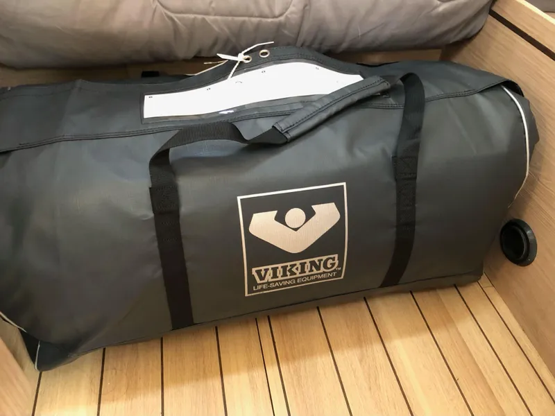 Slide: The Image of Viking life-saving equipment bag on Beneteau Oceanis 51.1 yacht, 2019 model. - 40