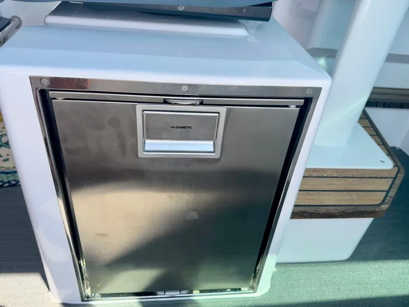 Slide: The Image of Stainless steel refrigerator on 2022 Axopar 37 XC Cross Cabin BRABUS LINE boat. - 31