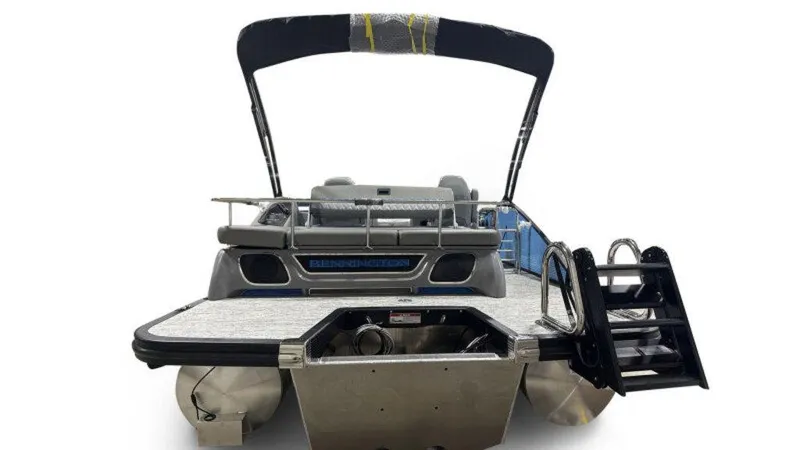 Slide: The Image of 2025 Bennington R Bowrider Swingback 24 RTSB, rear view with seating and swim platform. - 8