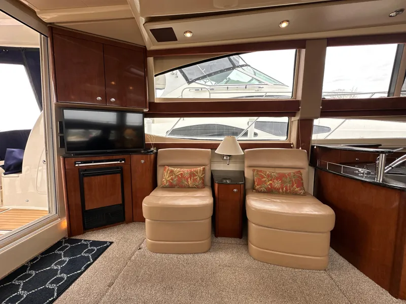 Slide: The Image of Luxurious interior of 2008 Meridian 391 Sedan yacht with plush seating and modern amenities. - 22