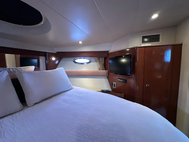 Slide: The Image of Luxurious cabin interior of 2008 Meridian 391 Sedan yacht with modern amenities. - 33