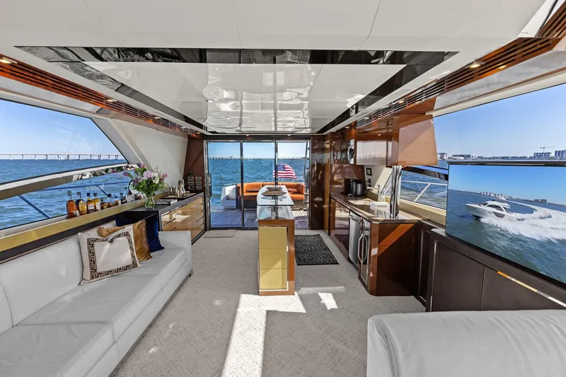Slide: The Image of Luxurious interior of 2013 Cheoy Lee 76 Alpha yacht with ocean view. - 20