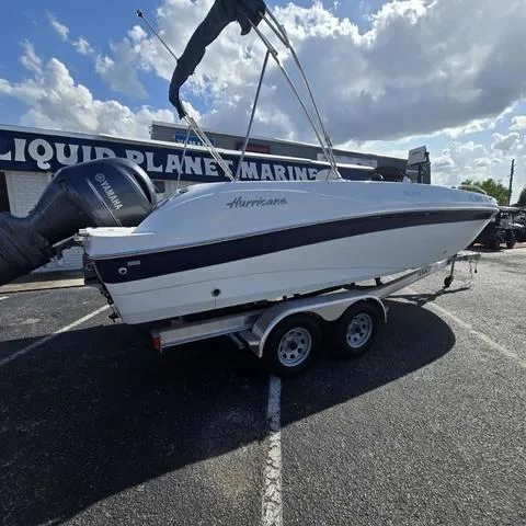 Slide: The Image of 2023 Hurricane Sundeck Sport 218 OB boat on trailer at Liquid Planet Marine. - 3