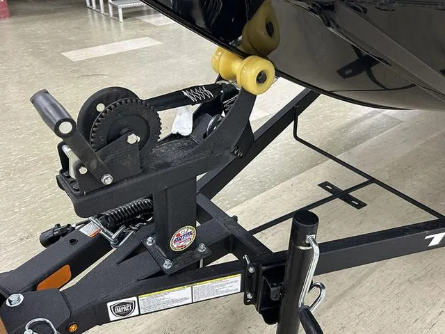 Slide: The Image of Trailer hitch of 2025 Tracker Panfish™ 17 boat, featuring a sturdy winch system. - 9