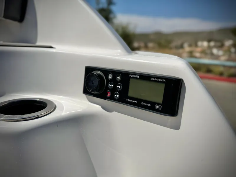 Slide: The Image of Yamaha AR240 2020 boat stereo system with Fusion Bluetooth controls. - 8