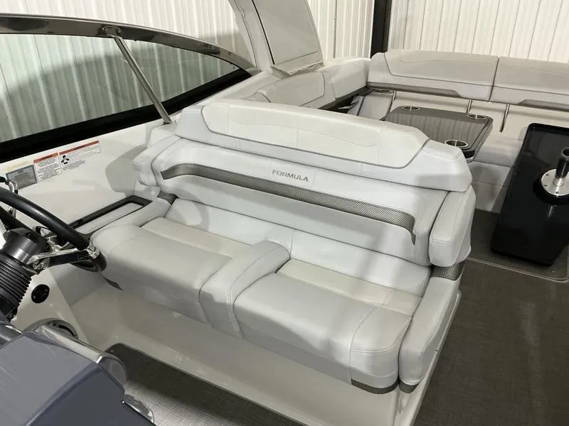 Slide: The Image of 2019 Formula 350 Crossover Bowrider interior with luxurious seating and modern design. - 19