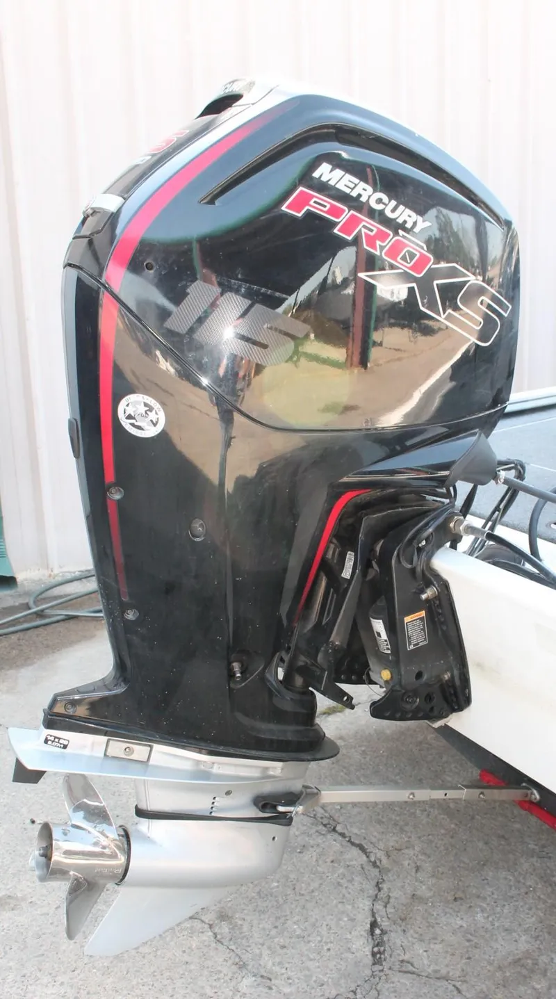Slide: The Image of Mercury Pro XS outboard motor on 2022 Tracker Pro Team 190 TX boat. - 16