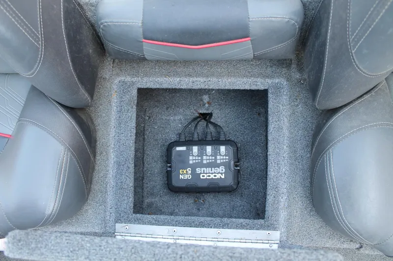 Slide: The Image of 2022 Tracker Pro Team 190 TX boat interior with NOCO Genius GEN 5X3 battery charger. - 23