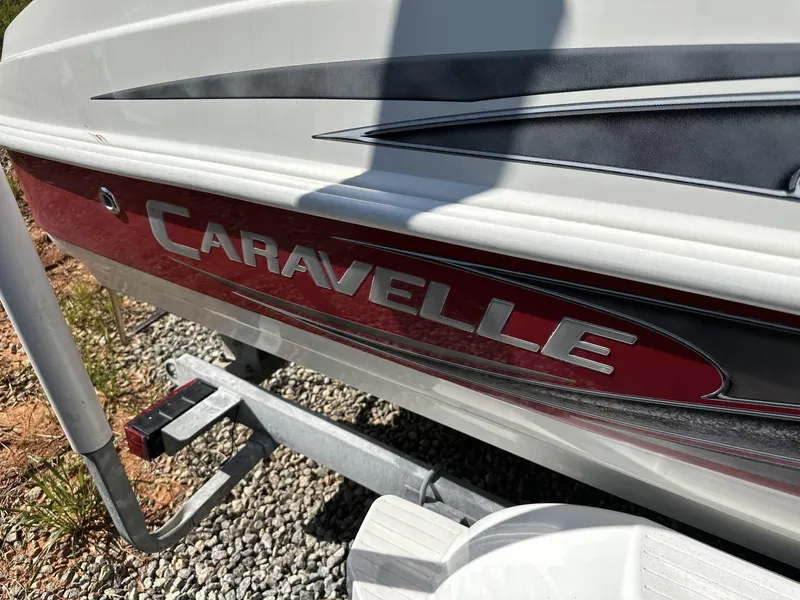 Slide: The Image of Caravelle 182 186 Model 2007 boat on trailer, close-up view. - 12