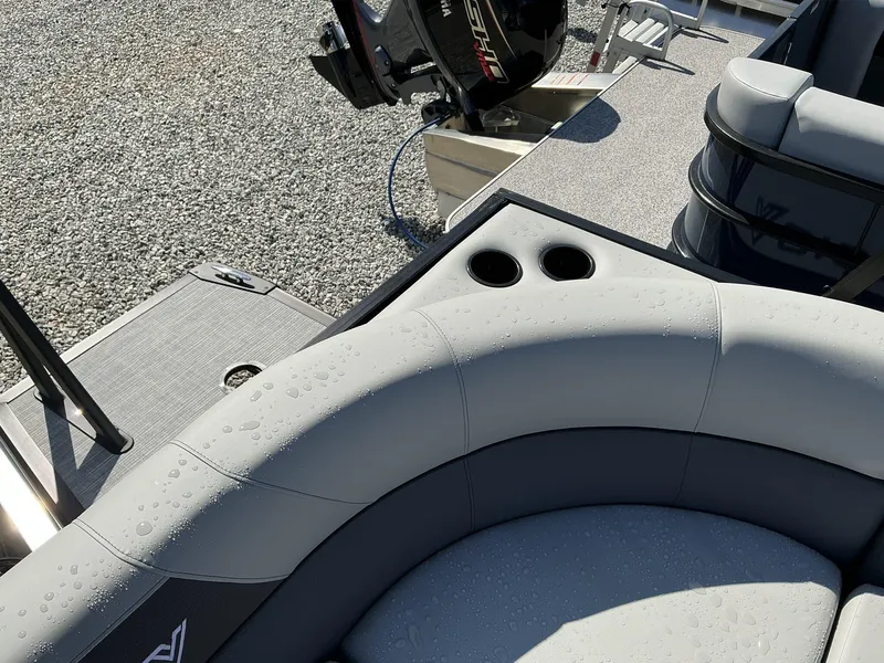 Slide: The Image of 2025 Viaggio Lago V 20 C boat interior with wet seating and cup holders. - 11