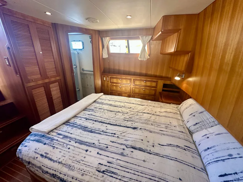 Slide: The Image of Luxurious cabin interior of 2006 Selene Archer 36 yacht with wooden furnishings. - 37