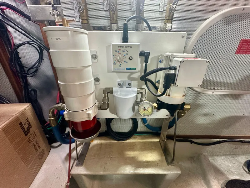 Slide: The Image of Engine room equipment on a 2006 Selene Archer 36 yacht. - 60