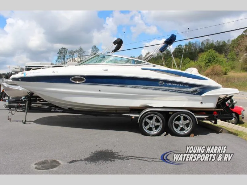 Slide: The Image of 2005 Crownline 240EX boat on trailer at Young Harris Watersports. - 3