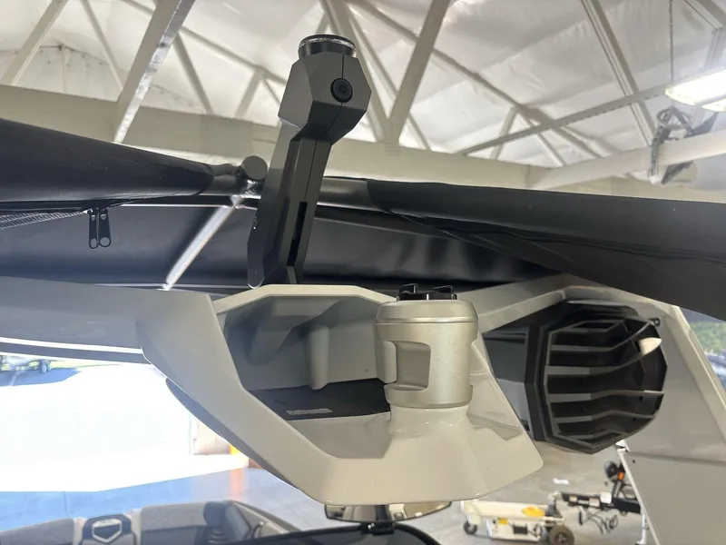 Slide: The Image of 2022 Nautique G25 Paragon boat interior detail with advanced speaker system. - 16