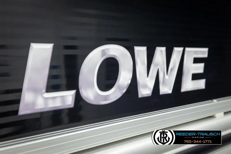 Slide: The Image of Lowe SS230 2016 model logo on a sleek black surface. - 43