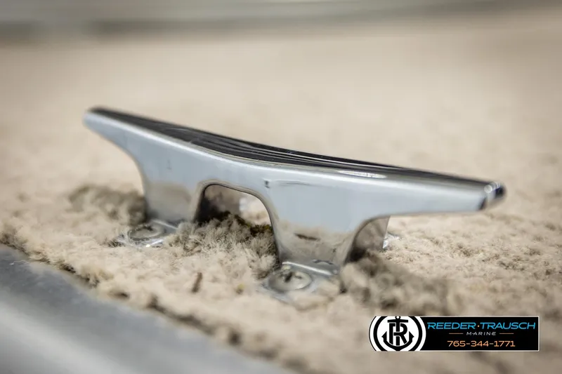 Slide: The Image of Chrome cleat on carpeted deck of 2016 Lowe SS230 boat. - 45