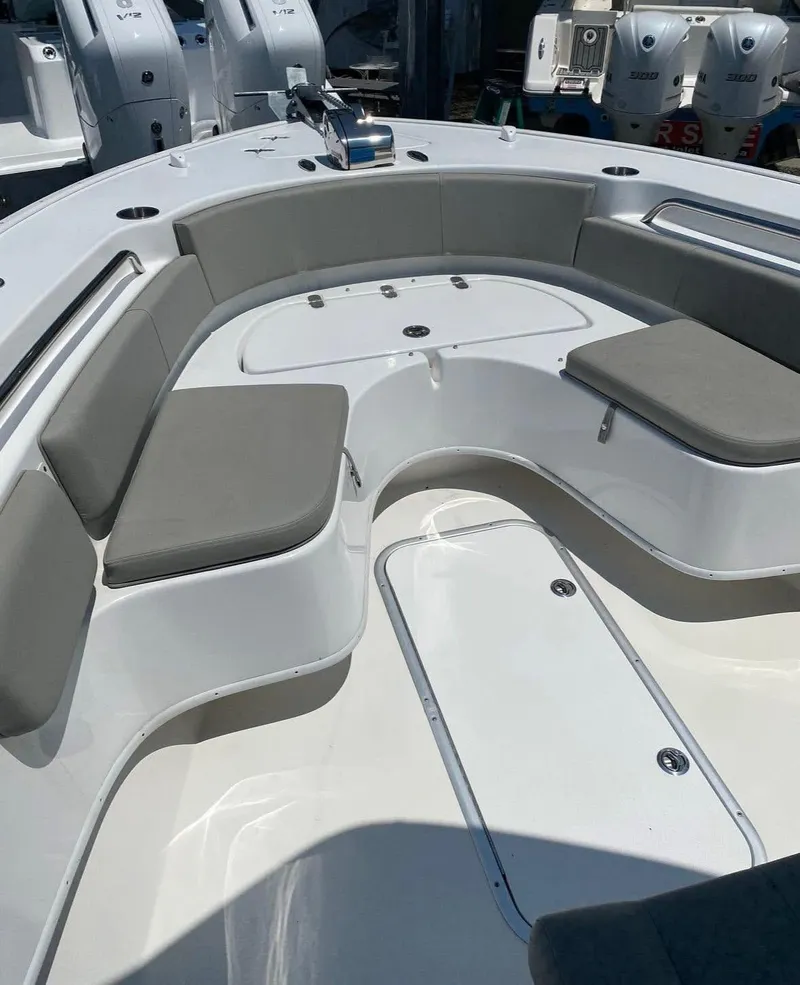 Slide: The Image of 2022 Cape Horn 27 XS boat with dual seats and rod holders. - 7