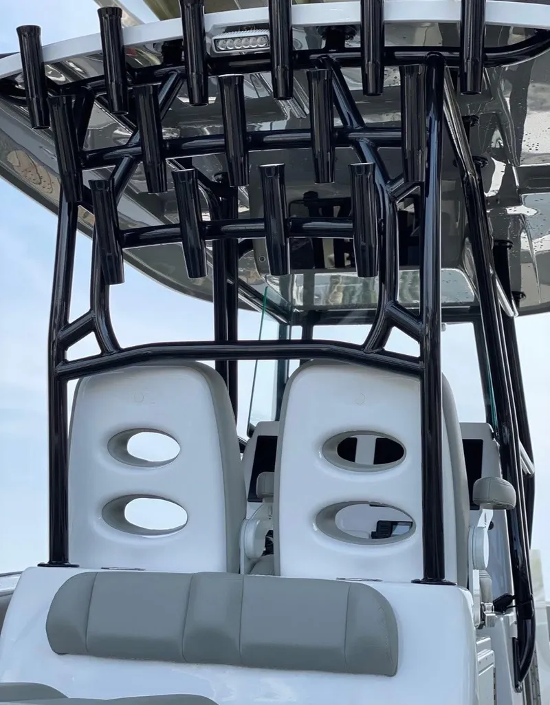 Slide: The Image of Twin Yamaha 200 outboard engines on a 2022 Cape Horn 27 XS boat. - 9