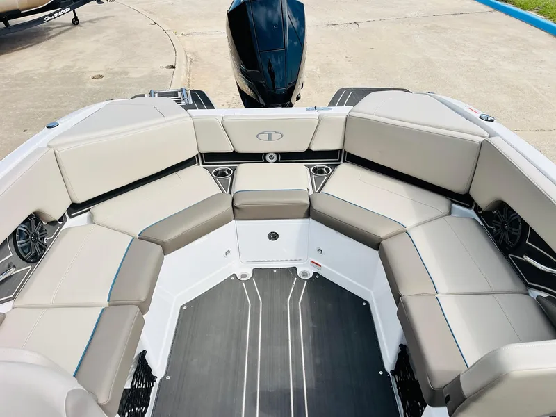 Slide: The Image of 2024 Tahoe 210 S Limited boat interior with spacious seating and modern design. - 27