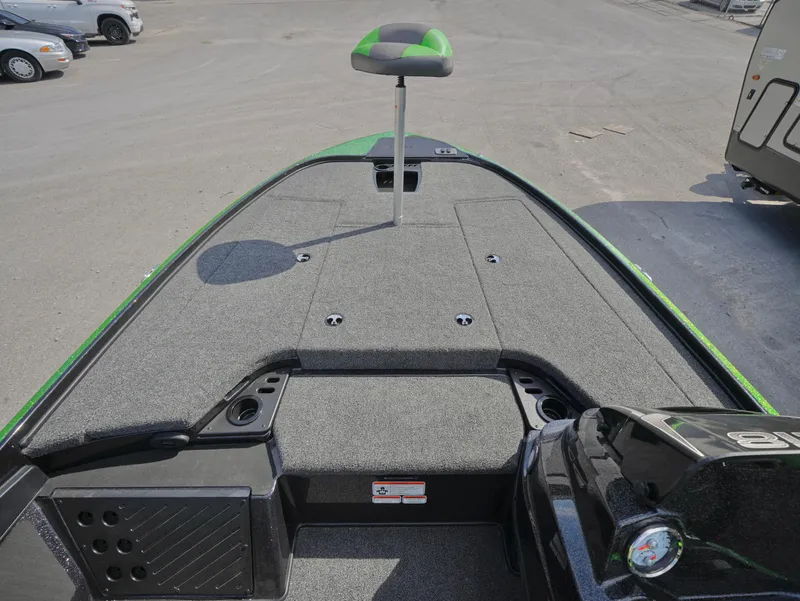 Slide: The Image of 2025 Nitro Z18 boat deck with seating and storage compartments. - 8